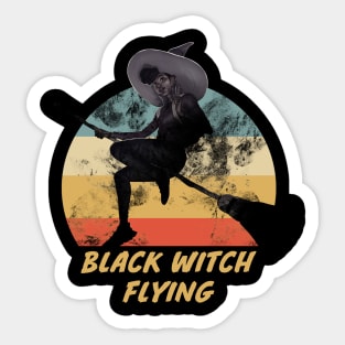 black witch flying Sticker